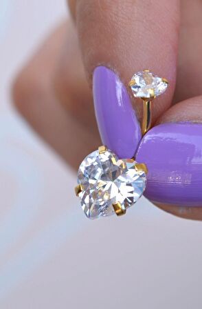 Çelik Kalp Model Tektaş Göbek Piercing Gold