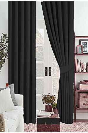 Koyu Gri Antrasit Kalın Güneşlik Blackout Kararma Fon Perde Düz Dikim