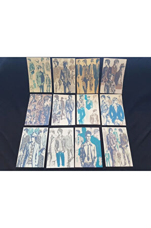 Fashion Erkekler (24 Adet) Bullet Journal Vintage Kağıt Seti Scrapbook
