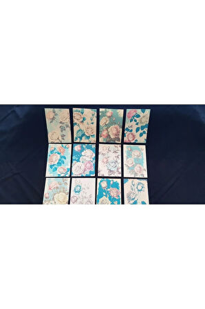 Vintage Güller (24 Adet) Bullet Journal Vintage Kağıt Seti Scrapbook