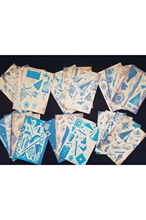 Vintage Stuffs (24 Adet) Bullet Journal Vintage Kağıt Seti Scrapbook