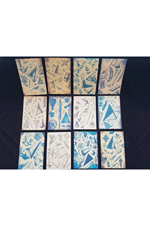 Vintage Stuffs (24 Adet) Bullet Journal Vintage Kağıt Seti Scrapbook