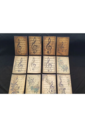 Notalar - Çiçek Desenli Arka Planlı (24 Adet) Bullet Journal Vintage Kağıt Seti Scrapbook