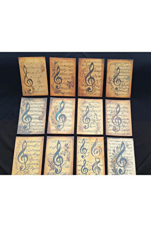 Notalar - Çiçek Desenli Arka Planlı (24 Adet) Bullet Journal Vintage Kağıt Seti Scrapbook