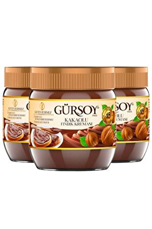 Gürsoy Kakaolu Fındık Kreması 400 Gr 3 Adet Glutensiz