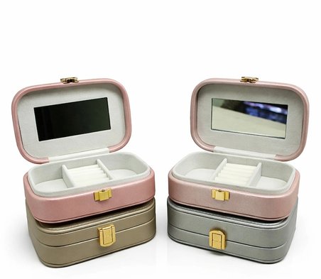 Evimdeyokyok Makyaj Ve Takı Kutusu Pembe Bölmeli Organizer 15x15 Cm