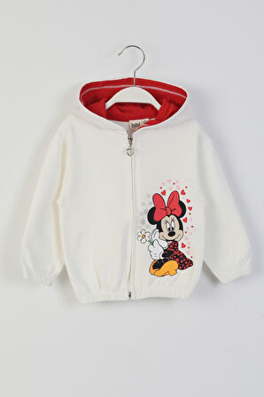 İSOB M.Mause Desenli Kız Çocuk Kapşonlu Hırka 9-36 Ay 20701