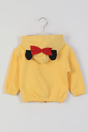 İSOB M.Mause Desenli Kız Çocuk Kapşonlu Hırka 9-36 Ay 20701