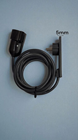 1.5 Metre Ultra İnce Fişli Uzatma Kablosu – Dar Alan Uyumlu, Çocuk Korumalı, Güvenli Priz, Premium Kalite