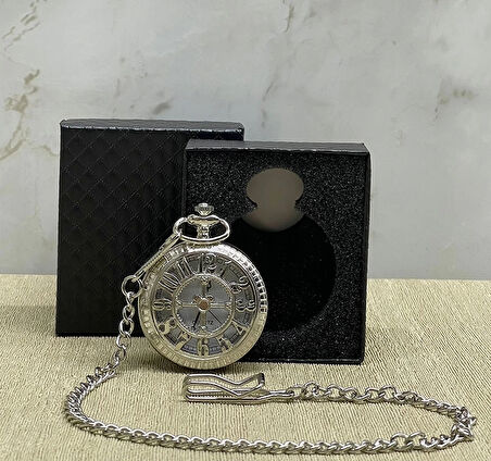 Özel Kutulu Rakamlı Gümüş Köstekli Saat Alk4662