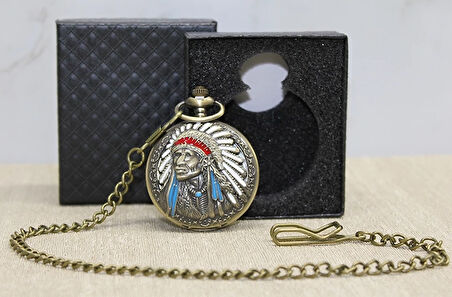 Özel Kutulu Kızılderili Köstekli Saat Alk4677