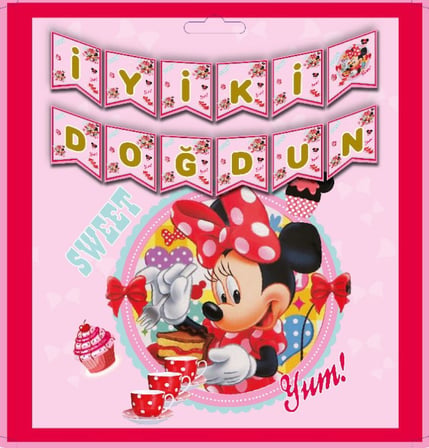 Delux Serisi Etkinlik Süsü Kutlama BÜYÜK BANNER İYİKİ DOĞDUN MİNİ MICKEY MOUSSE