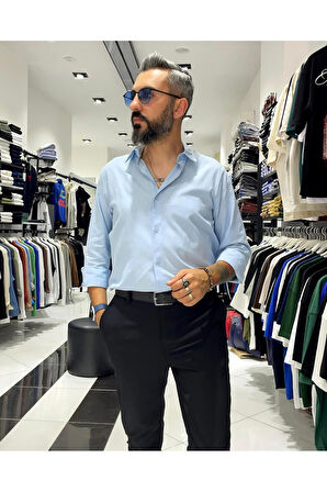 Regular Fit Keten Pamuk Erkek Gömlek