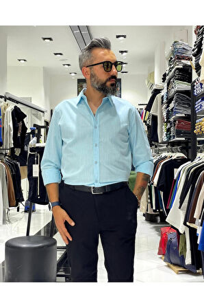 Regular Fit Keten Pamuk Erkek Gömlek
