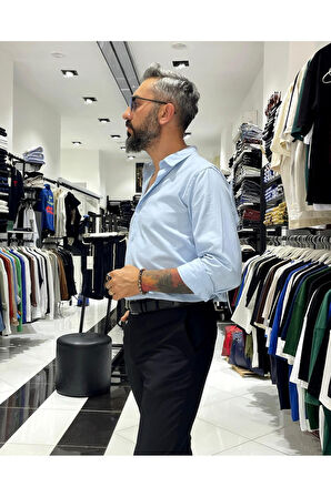 Regular Fit Keten Pamuk Erkek Gömlek