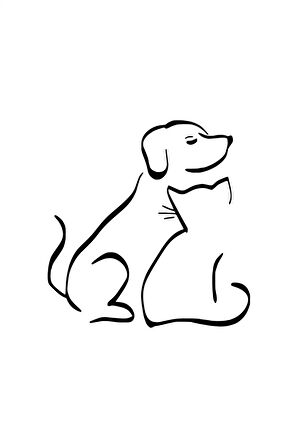 Kedi Köpek Dostluğu Sticker (Oto-Motor-Laptop-Duvar-Dekor) 10 x 10 cm
