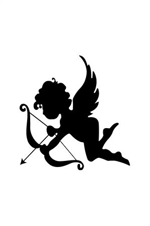 Eros Aşk Meleği Sticker (Oto-Motor-Laptop-Duvar-Dekor) 20 x 20 cm
