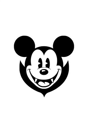 Vampir Mickey Sticker (Oto-Motor-Laptop-Duvar-Dekor) 20 x 20 cm