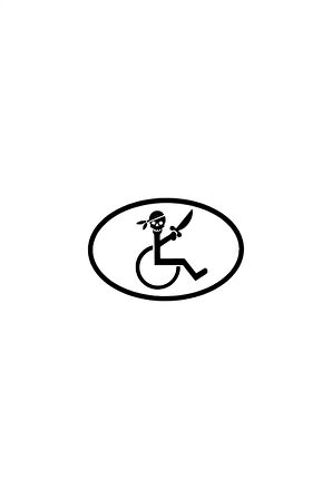 Kurukafa Engelli Sticker (Oto-Motor-Laptop-Duvar-Dekor) 10 x 6 cm