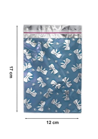 100 Adet 12x17 Cm Metalize Bantlı Hediye Poşeti