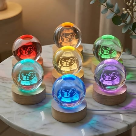 Kişiye Özel 3D Ultrason Bebek Görüntüsü Kristal Cam Küre 