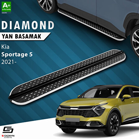 S-Dizayn Kia Sportage 5 Diamond Krom Yan Basamak 173 Cm 2021 Üzeri A+ Kalite