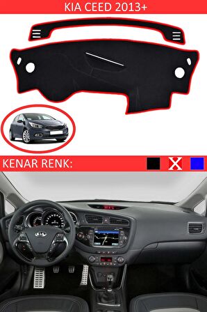 Kia Cerato 2009-2012 İçin Uygun Torpido Koruma Halısı Siyah Kenar Renk Kırmızı