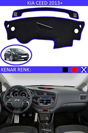 Kia Cerato 2009-2012 İçin Uygun Torpido Koruma Halısı Siyah Kenar Renk Mavi