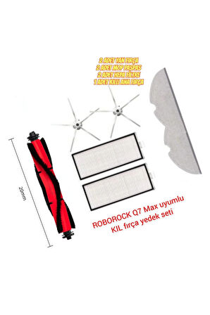 ROBOROCK Q7 Max robot süpürge uyumlu kıllı fırça filtre paspas yedek parça