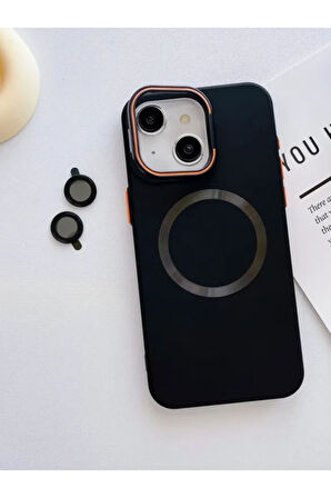 Apple - iPhone 16 Pro Max Zebana 2in1 Titanium Rubber Kılıf + Kamera Lens Koruma Camı