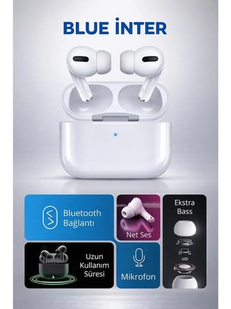 Pro2 Kablosuz Bluetooth Kulak Içi Kulaklık Ekstra Bas, Hd Arama, Şarj Kutulu + Siyah Kılıf Hediye