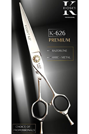 Kioski Profesyonel Premium Lüks Makas 440-C 6,5 Numara K-626