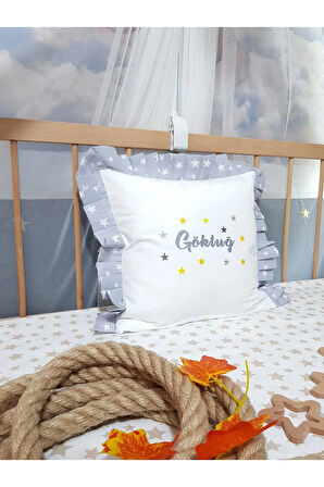Özel Günler İçin Takı Yastığı - İsimli Nakışlı Bebek Kırlenti 40x40, İçi Dolgulu