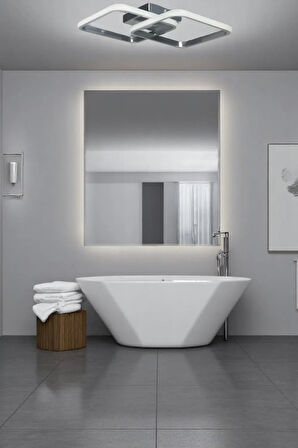 Kira Modern Tasarım Krom Renk Salon Mutfak Hol Beyaz Led 2 Li Avize