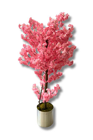 Kırık Pembe Bahar Dalı 160 Cm 25x25 Metal Saksı