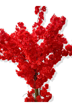 LÜX KIRMIZI BAHARDALI 200 CM YAPAY AĞAÇ 80X40 BEYAZ KUMSAL SAKSI