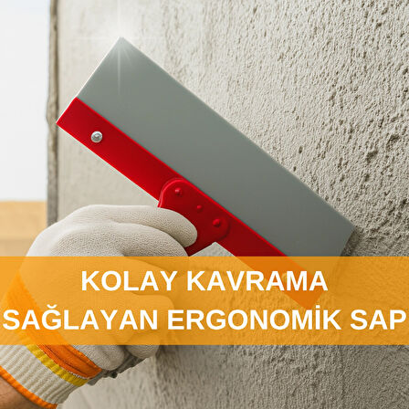 Beylini 30CM Raspa Zemin Duvar Yer Tavan Köşe Büyük Profesyonel Kullanım Rahat Ispartula Kırmızı