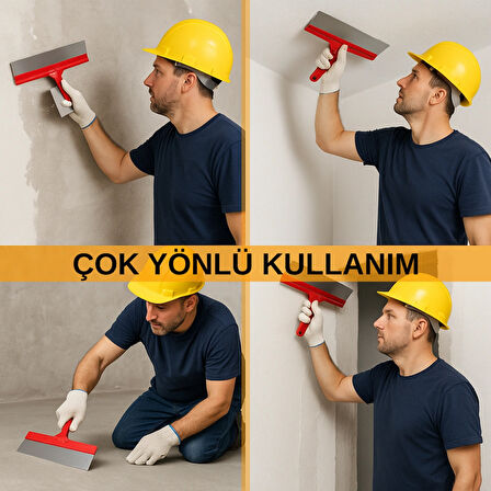 Beylini 30CM Raspa Zemin Duvar Yer Tavan Köşe Büyük Profesyonel Kullanım Rahat Ispartula Kırmızı