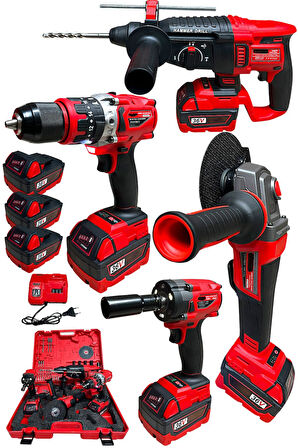 Profesyonel Kömürsüz 36v 4'lü Set Kırıcı Delici Hilti Taşlama Somun Sıkma Akülü Vidalama dawrek