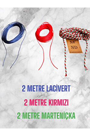 BİLEKLİK KOLYE İPİ, MAKROME , PARAŞÜT İPİ, RENKLİ KIRMIZI LACİVERT VE MARTENİÇKA İPİ
