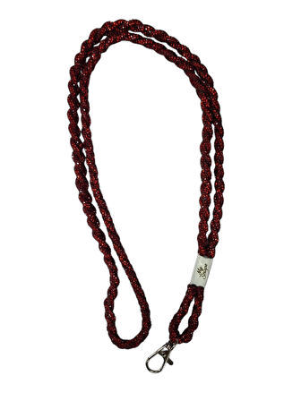 KIRMIZI  TAŞLI ÖRGÜ TELEFON BOYUN ASKISI TÜM KILIFLARA UYUMLU