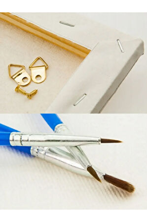 Sayılarla Boyama Seti Numaralı Tuval Fırça Boya Dahil Kasnaklı Set 50x70 Cm - KIRMIZI VAZO