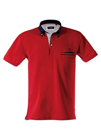 POLOKOTON % 100 PAMUK Polo Yaka Cepli Erkek Kısa Kollu T-Shirt – Kırmızı