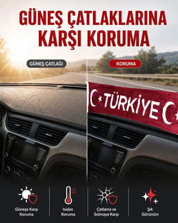 Araç Torpido Örtüsü, Ayyıldız Türkiyem Kısa Tüylü Peluş Torpido Örtüsü ve Park Numaratörü