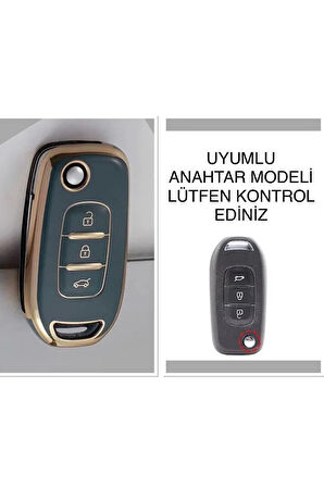 Renault Clio 5 Megane 4 Kaleos Captur Kadjar Anahtar Koruma Kılıfı Gri Renk