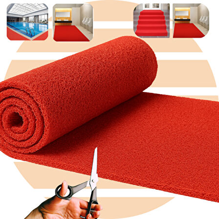 Beylin Kıvırcık PVC Paspas İç Dış Zemin Halı Yolluk Kapı Önü Havuz Banyo Duş İş Yeri Apartman Paspası Kıvırcık Hijyenik Antibakteriyel Paspas Halı 12mm