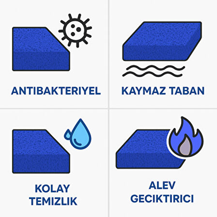 Beylin Kıvırcık PVC Paspas İç Dış Zemin Halı Yolluk Kapı Önü Havuz Banyo Duş İş Yeri Apartman Paspası Kıvırcık Hijyenik Antibakteriyel Paspas Halı 12mm