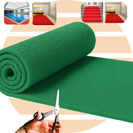 Beylin Kıvırcık PVC Paspas İç Dış Zemin Halı Yolluk Kapı Önü Havuz Banyo Duş İş Yeri Apartman Paspası Kıvırcık Hijyenik Antibakteriyel Paspas Halı 12mm