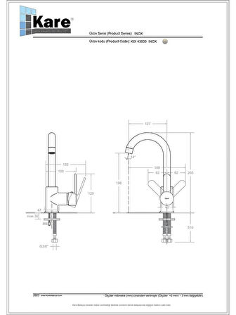 KARE INOX KUĞU LAVABO BATARYASI