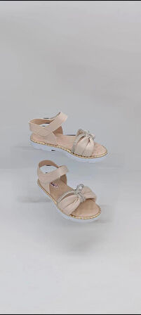 KIZ ÇOCUK ÖN TAŞ DETAYLI BABET